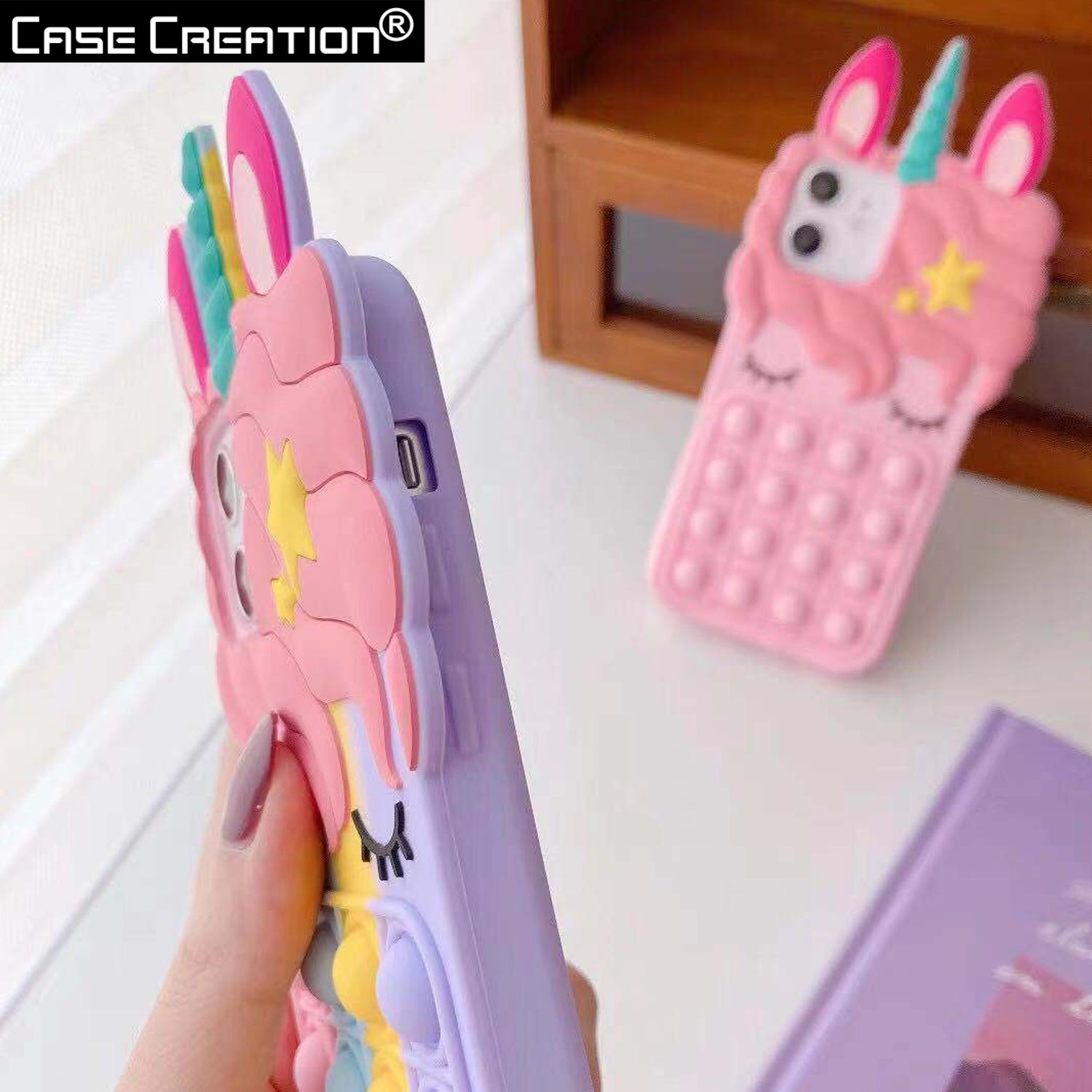 Push Pop Unicorn Bubble Fidget Toys Game Stress Relief case